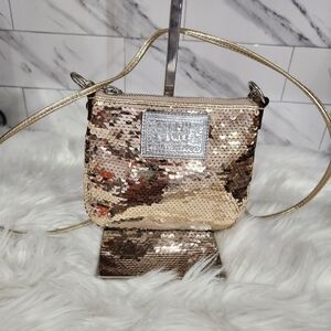 🔹️Coach🔹️ Gold Poppy Metalluc Sequin Disco Crossbody Bag W/ COA  ✨️💛